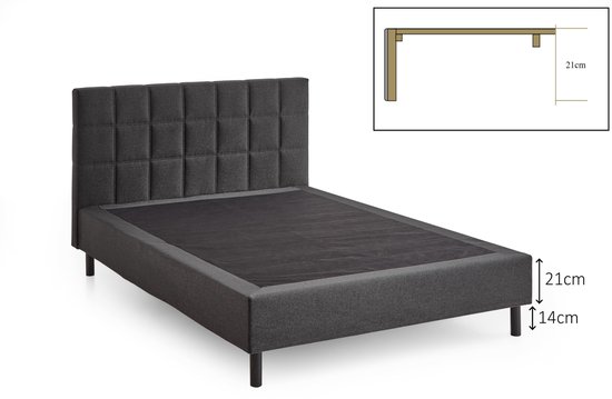 Boxbed 120 x 200 cm - antraciet - zonder matras - stijlvol en ruimtebesparend - Luxento — afbeelding 2