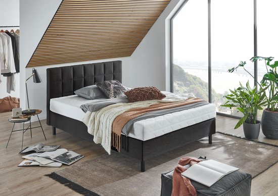 Boxbed 120 x 200 cm - antraciet - zonder matras - stijlvol en ruimtebesparend - Luxento — afbeelding 4