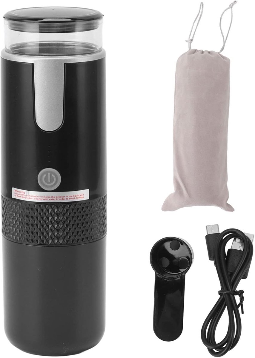 Draagbare Koffiemaker voor Reizen, Handmatige Espresso Machine voor Kamperen en Wandelen, Geschikt voor K Cup Capsules en Ideaal voor Auto Gebruik