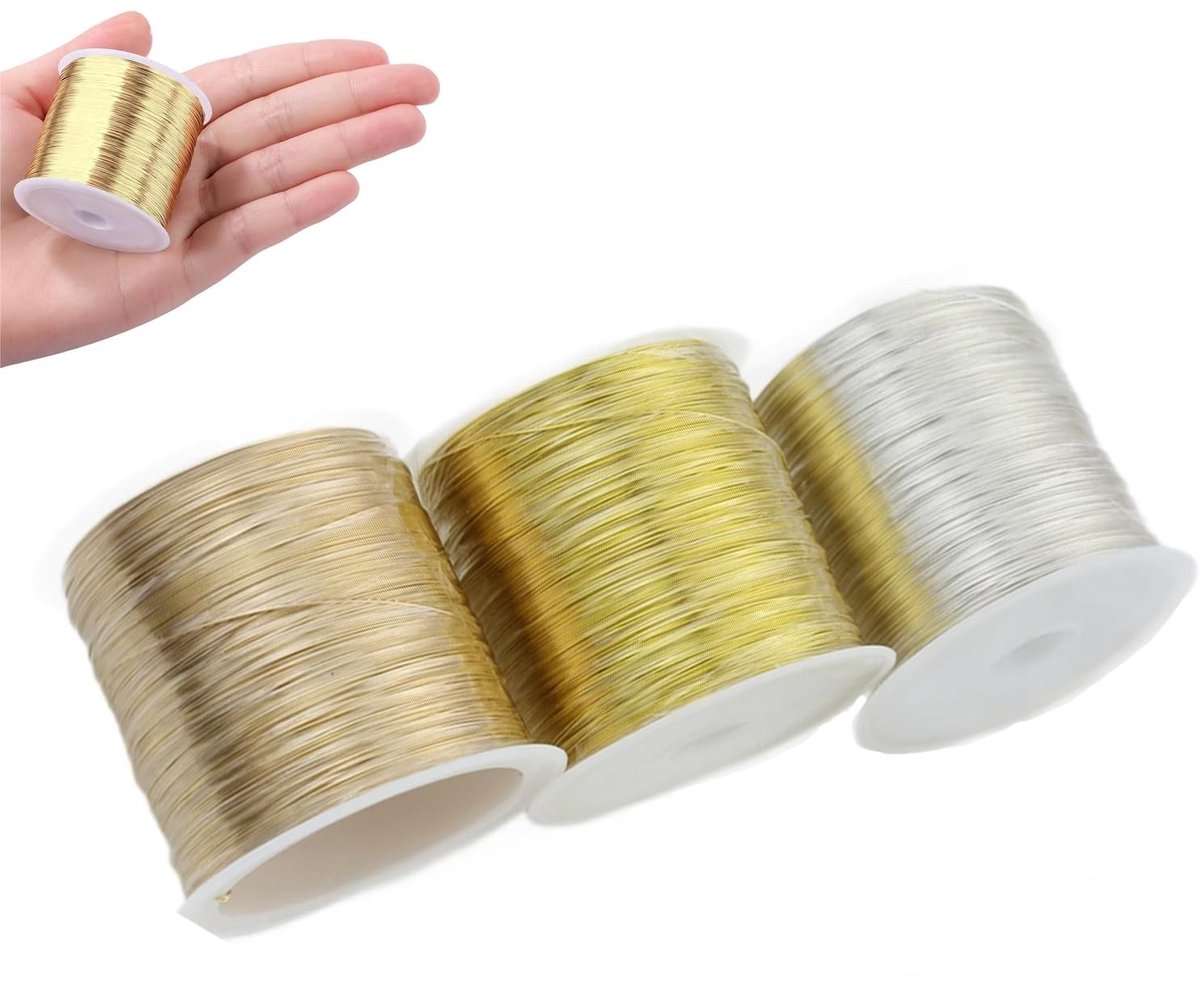 Koperdraad 0.3 mm x 100 cm - Perfect voor Sieraden, Ambachten en Creatieve Projecten, 3 Rollen