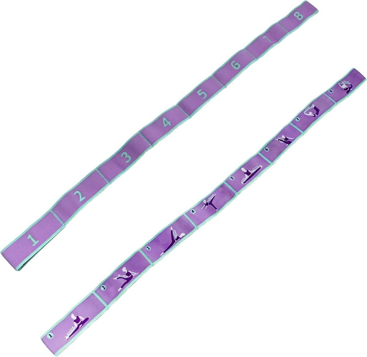 Yoga-riem met lussen 85 x 4 cm, ideale fitnessband voor stretch, pilates en turnen