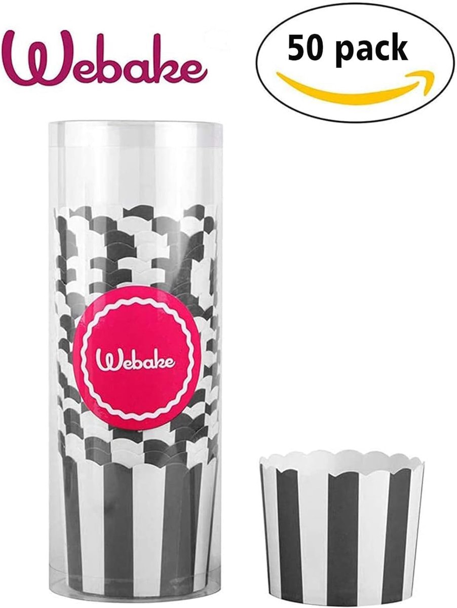 Muffin cups papier 50 stuks - witte stippen - cupcake vorm - ideaal voor feestjes - ShopVlot