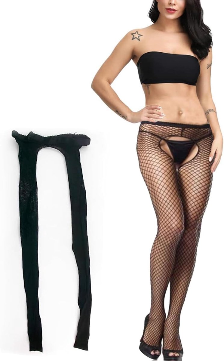 Verleidelijke Open Gehaakte Kousen voor Dames, Transparante Panty, Zwarte Visnet Kousen, Cosplay Accessoires, One Size
