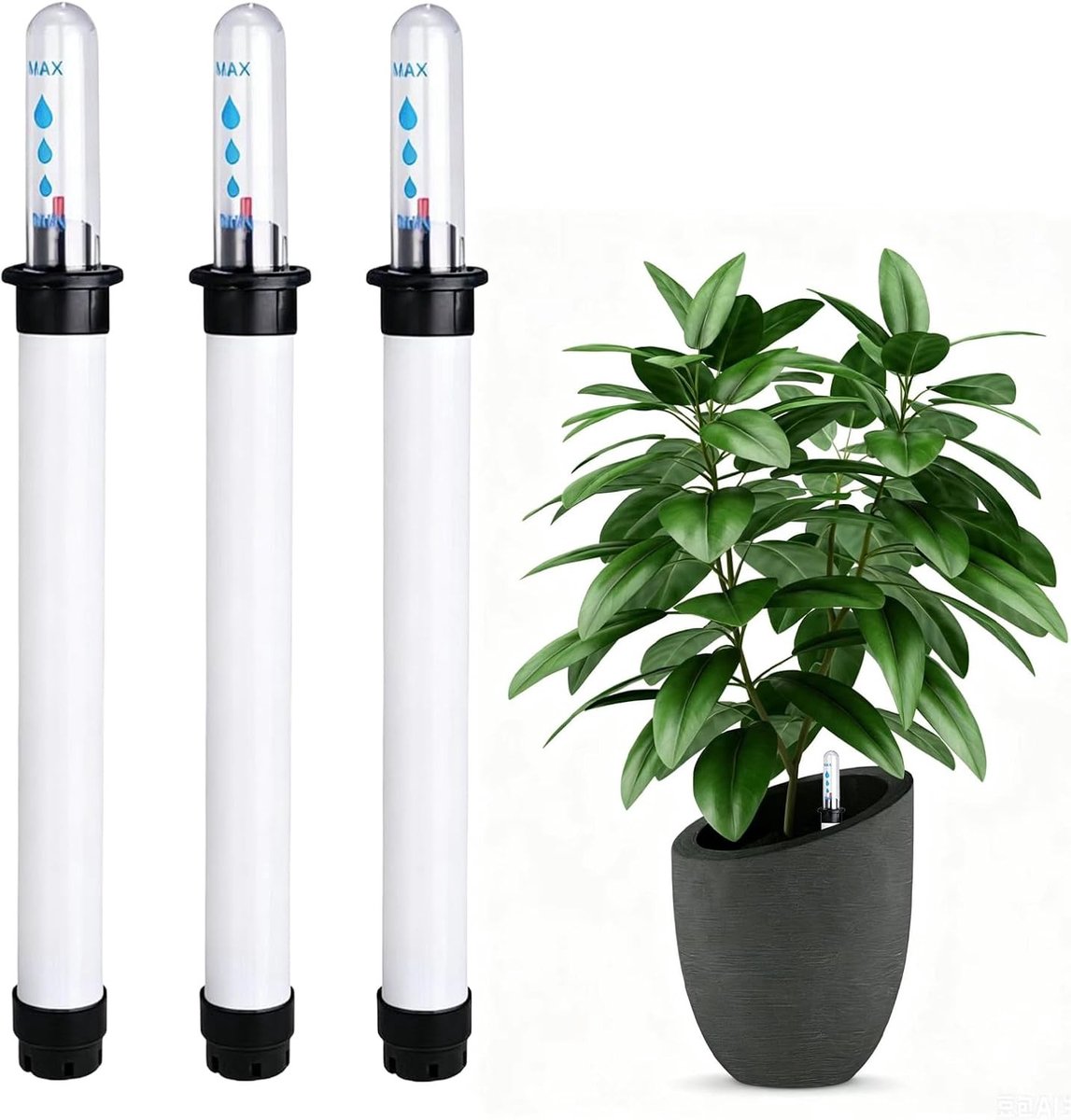 Waterpeilindicator Set van 3 Stuks, 9 Inch, Plastic voor Binnenplanten, Hydrocultuur en Voorkomen van Over- en Onderbewatering