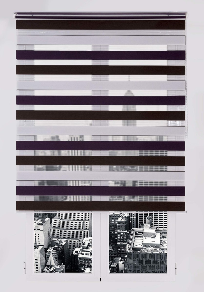 Rolgordijn verduisterend 145 x 175 cm - bruin violet - dubbelrol - ideale privacy oplossing - ShopVlot