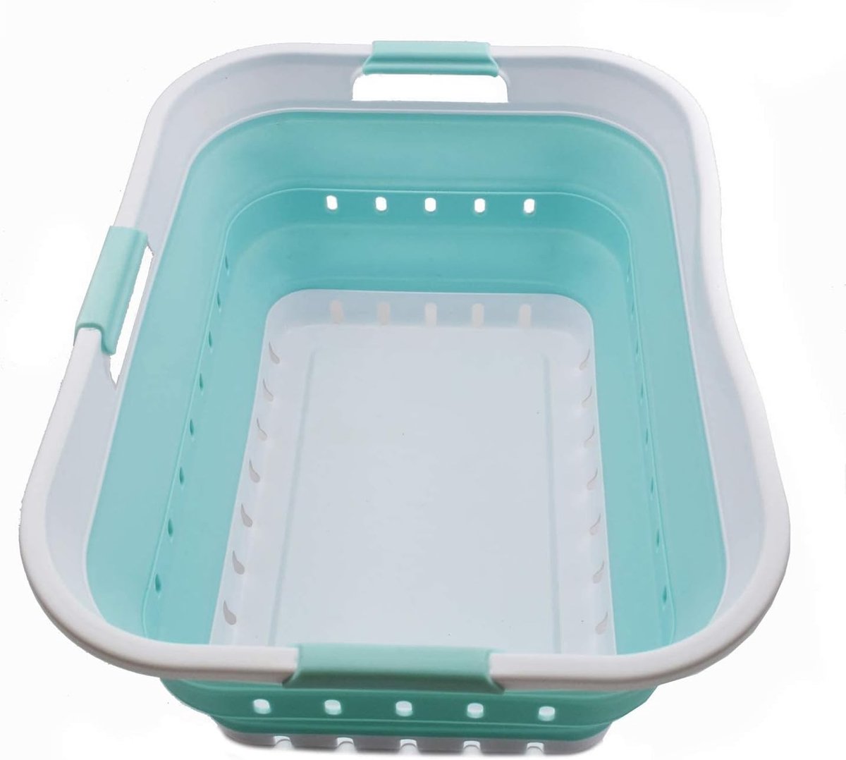 Opvouwbare Plastic Wasmand - Wit - 58 x 44,6 x 27 cm - Ruimtebesparende Pop-Up Organizer - Voor Was en Opslag