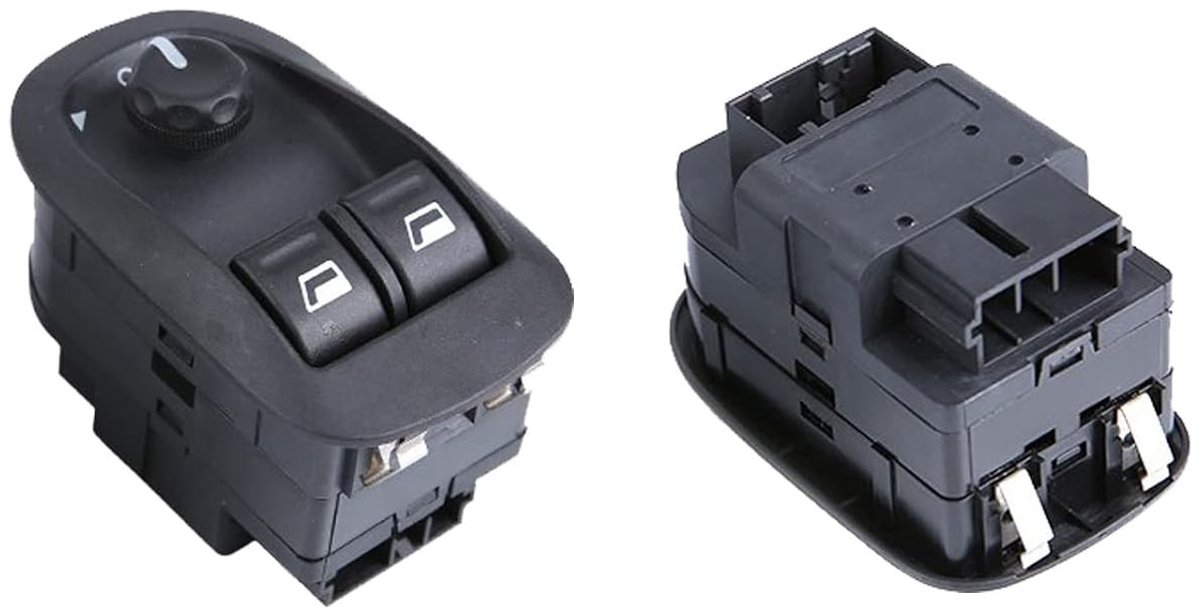 Raamlift Schakelaar met Veiligheidsschakelaar voor Peugeot 206 207 en Citroën C2 - Elektrische Raambediening, ABS, Bestuurderszijde