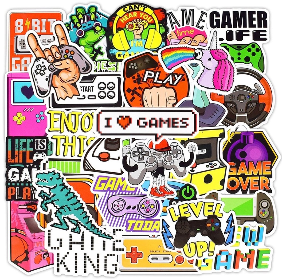 50 Retro Gaming Stickers – Video Games & Arcade