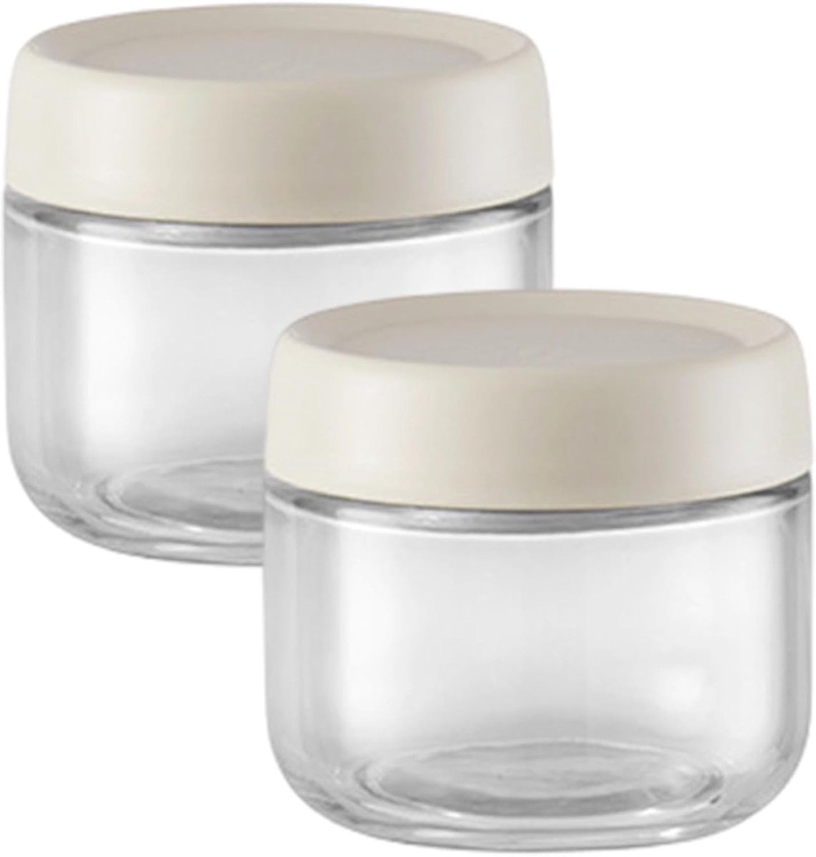Set van 2 Herbruikbare Glazen Jars van 280ml voor Overnight Oatmeal, Salades, Yoghurt en Desserts met Deksel