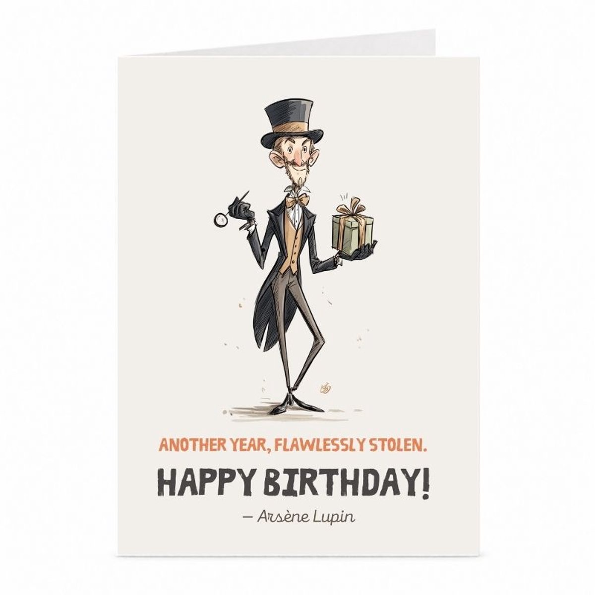 Arsène Lupin - Verjaardagskaart - JustTheCardGuy - A6 met envelop