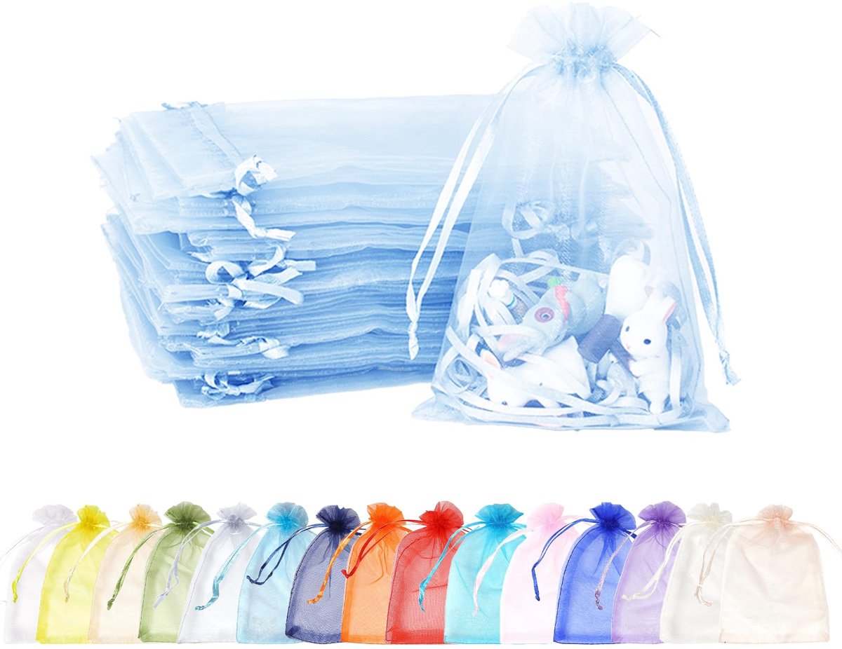 organzazakjes 9 x 12 cm - kleine organzazakjes - met trekkoord - ideaal voor cadeaus - ShopVlot