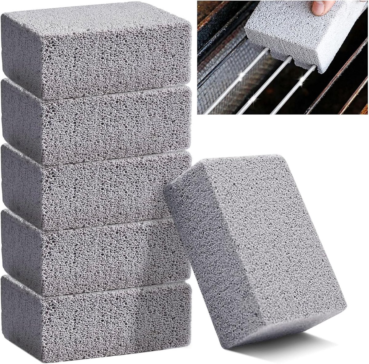 Set van 6 Pumice Stones voor Grillreiniging - Schoonmaakblokken voor BBQ en Wonderpolijststeen