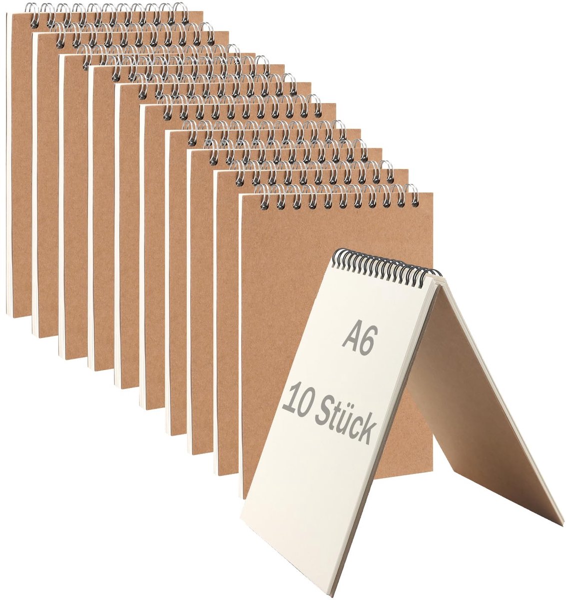 Notitieblok A6 - Kraftcover - Blanco - Ideaal voor schetsen en notities - ShopVlot