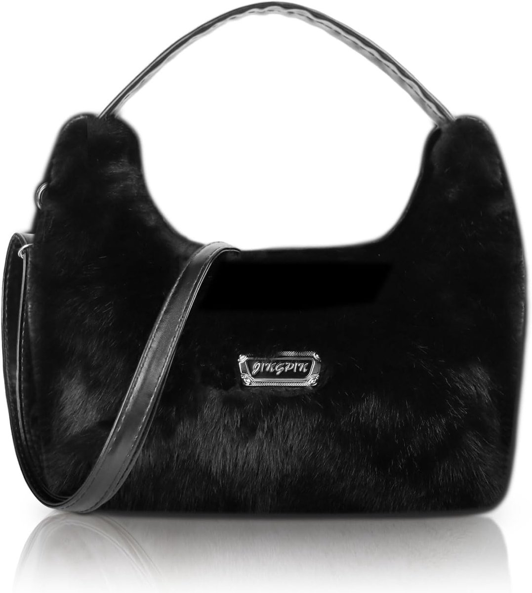 Trendy pluche schoudertas voor dames, veelzijdige handtas met rits, crossbody tas met afneembare schouderriem voor reizen en dagelijks gebruik