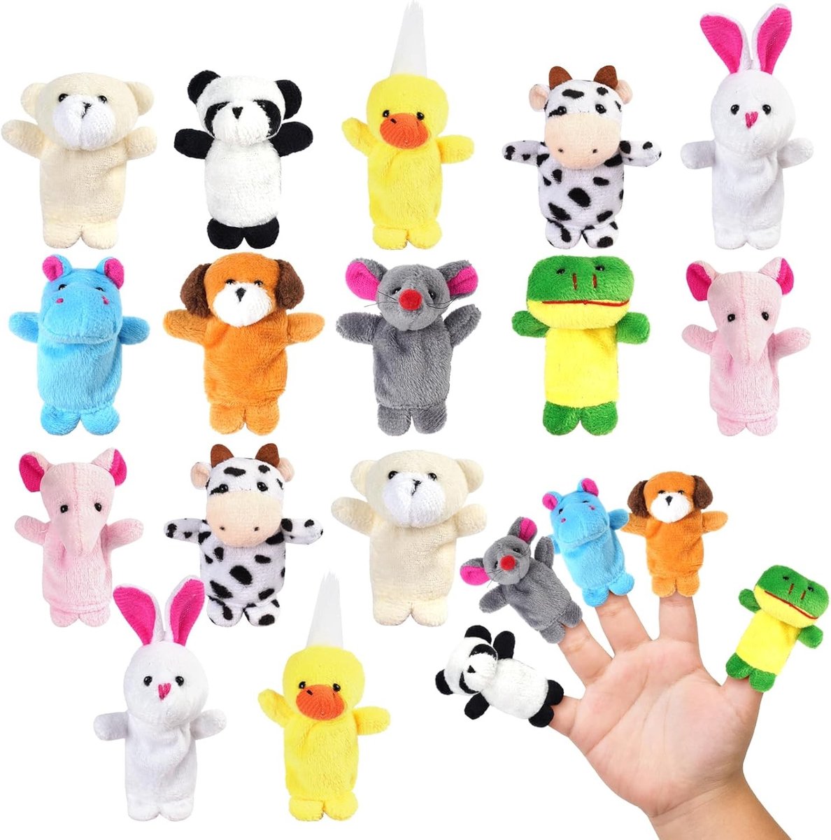 20 Dieren Vingerpoppen voor Peuters - Schattige Finger Puppets voor Creatief Spel en Verhalen vertellen