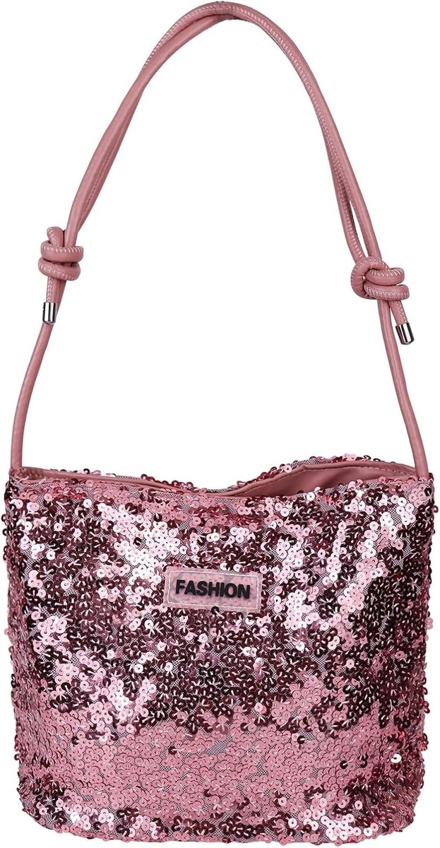 Elegante Sequins Handtas voor Dames - Schoudertas en Tote Bag voor Feesten, Bruiloften en Avondjes Uit met Leren Schouderband