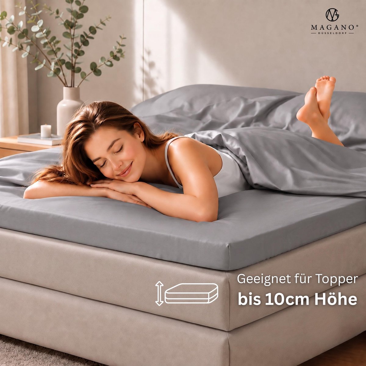 Hoeslaken 160x200 cm - 100% Tencel ™ Lyocell - Luxe grijs - Optimale slaapcomfort - ShopVlot