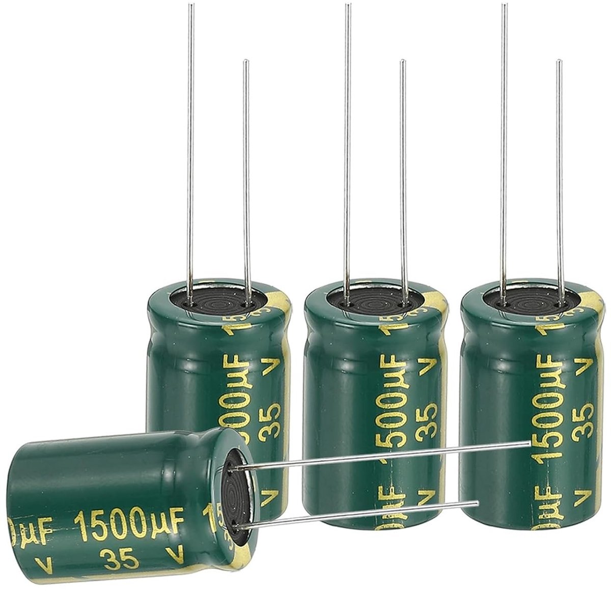 12 Stuks Electrolytische Condensatoren 1500uF 35V - Hoge Frequentie, Lage Impedantie, Aluminium Radiaal, 13 x 21mm