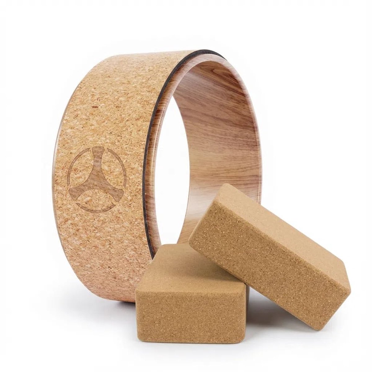 Yogarad - extra stevige kurk - met 2 kurkblokken - optimale grip en balans - ShopVlot