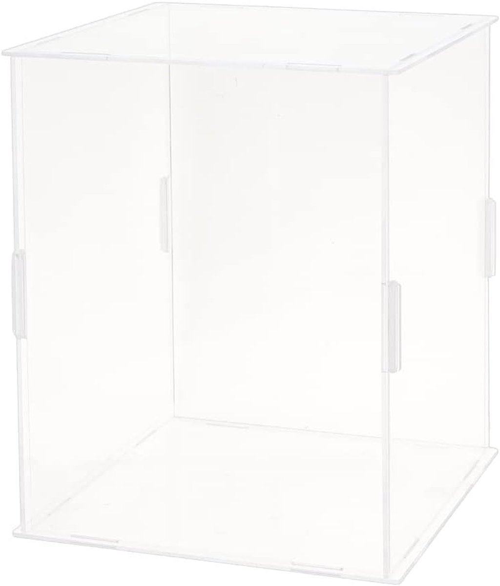 Mini Helm Display Case met 13 Rubbers - Transparante Acryl Doos voor Model Showcase, Stofdicht en Waterdicht, 16.5x16.5x20.5cm
