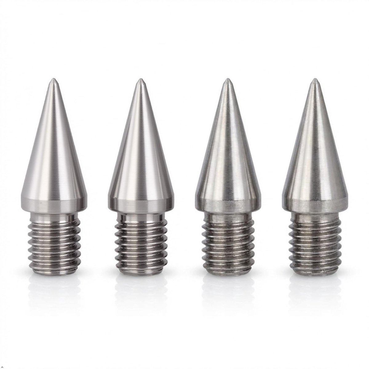 Speaker spikes M6 10 mm lang - kegel 10 mm diameter - zilver roestvrij staal - optimale geluidsisolatie - ShopVlot