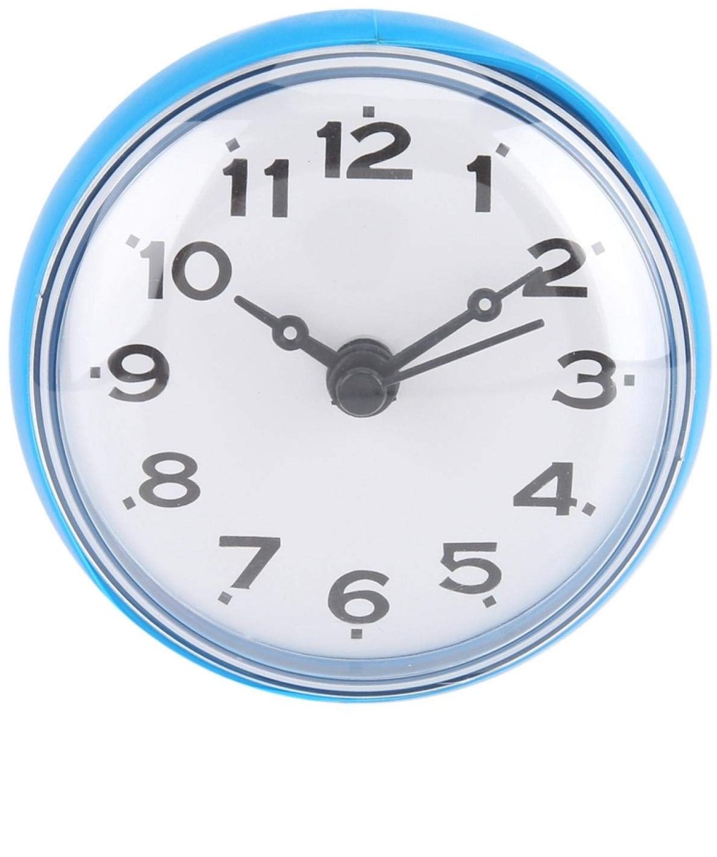 Wandklok mini waterdicht - ronde klok - blauw - ideaal voor badkamer of keuken - ShopVlot