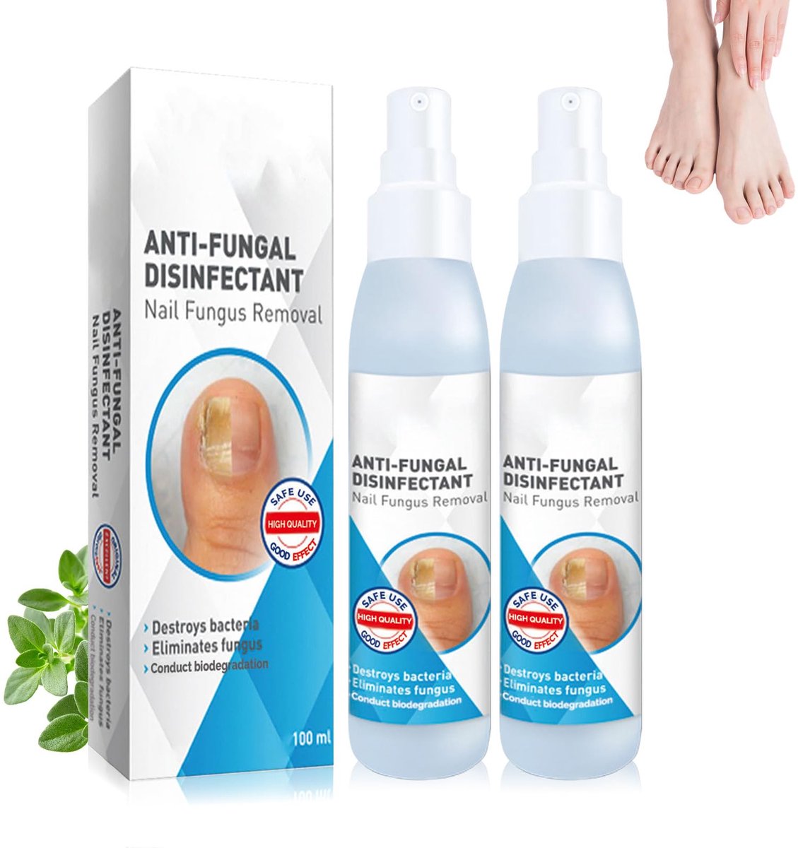 Voetverzorgingsspray 2 x 100 ml - Voetbehandeling - Ondersteunt voetklimaat - Verzorgt huid en nagels - ShopVlot