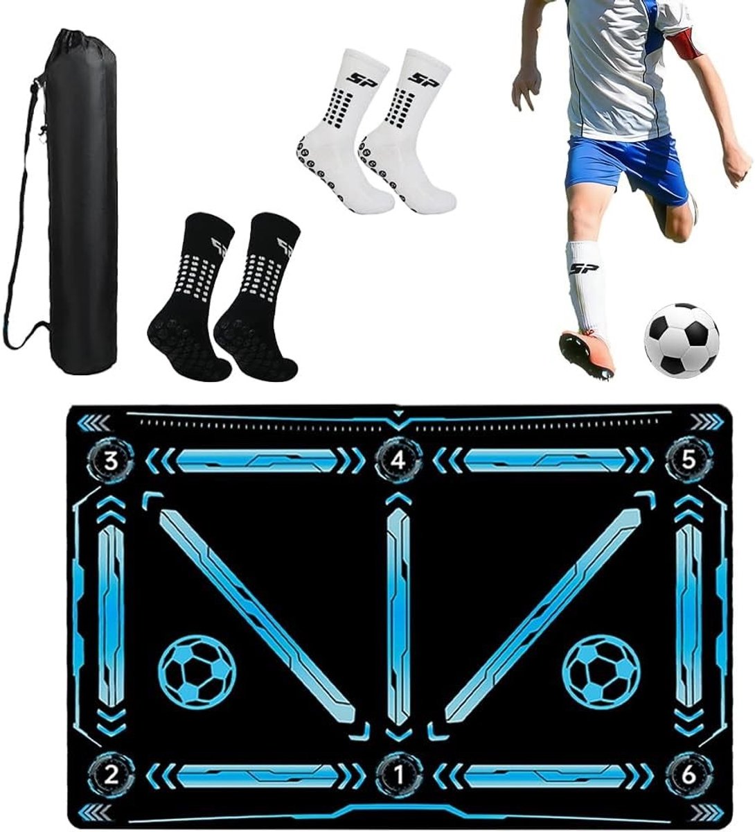 Voetbal Trainingsmat - Zwart - 60 x 90 cm - Antislip en Schokabsorberend - Voor Voetballers