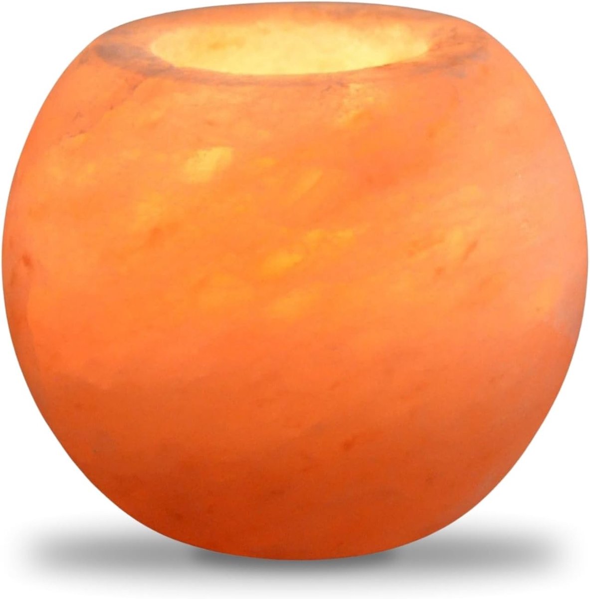 Kaarsenhouder - Amberkleurig - 900 g - 100% Natuurlijk Himalayazout - Voor een Ontspannende Sfeer