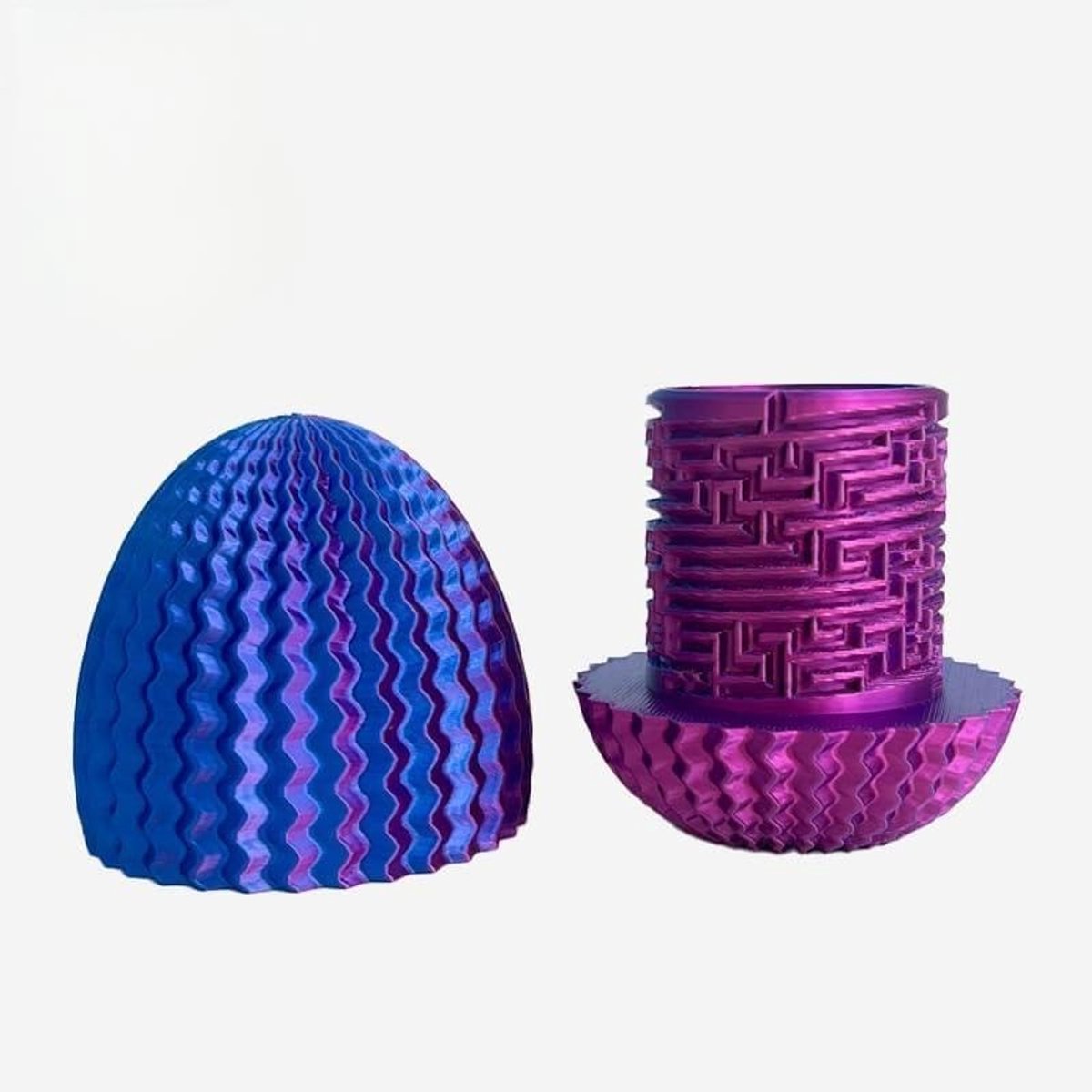 Ovale labyrint box voor geld en geschenken, 3D-gedrukte raadselbox in donkerpaars met verborgen vak, puzzel en code-cilinder, ideaal voor verjaardagen en feestjes