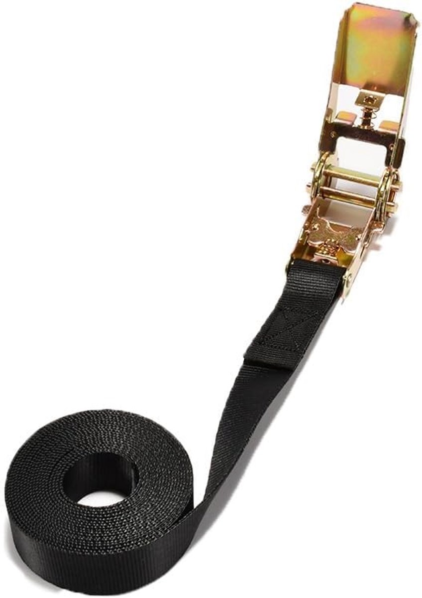 Lashing Strap 8 m met Ratchet en Robuuste Haak - Verstelbare Bevestigingsriem voor Auto, Handkar en Bagage, 25 mm Breed en Duurzaam