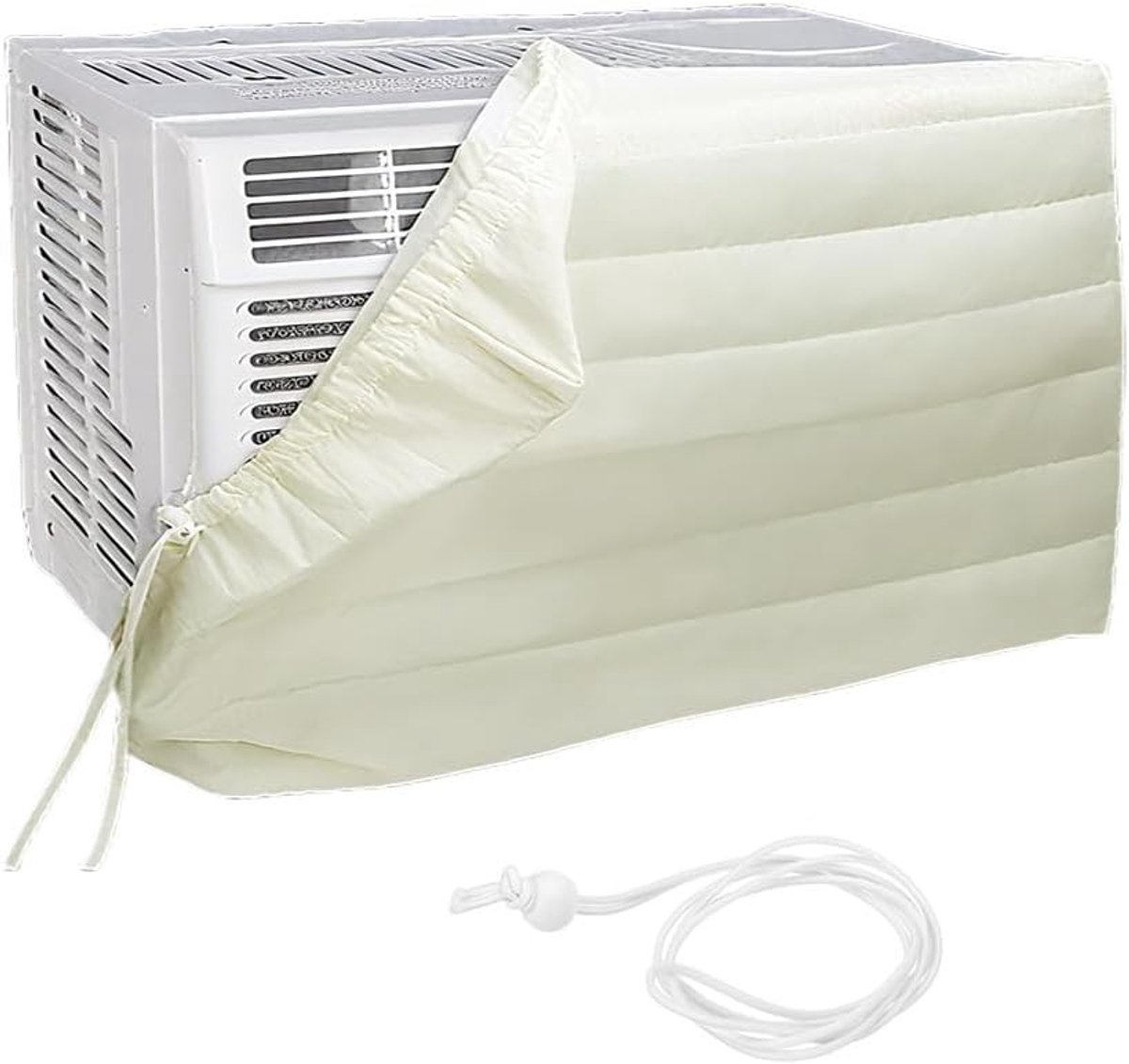 Verstelbare Raam Airconditioner Bescherming, Winter Bescherming, Ademend en Waterdicht, Geschikt voor 25 x 18.5 x 3.3 inch (Beige)