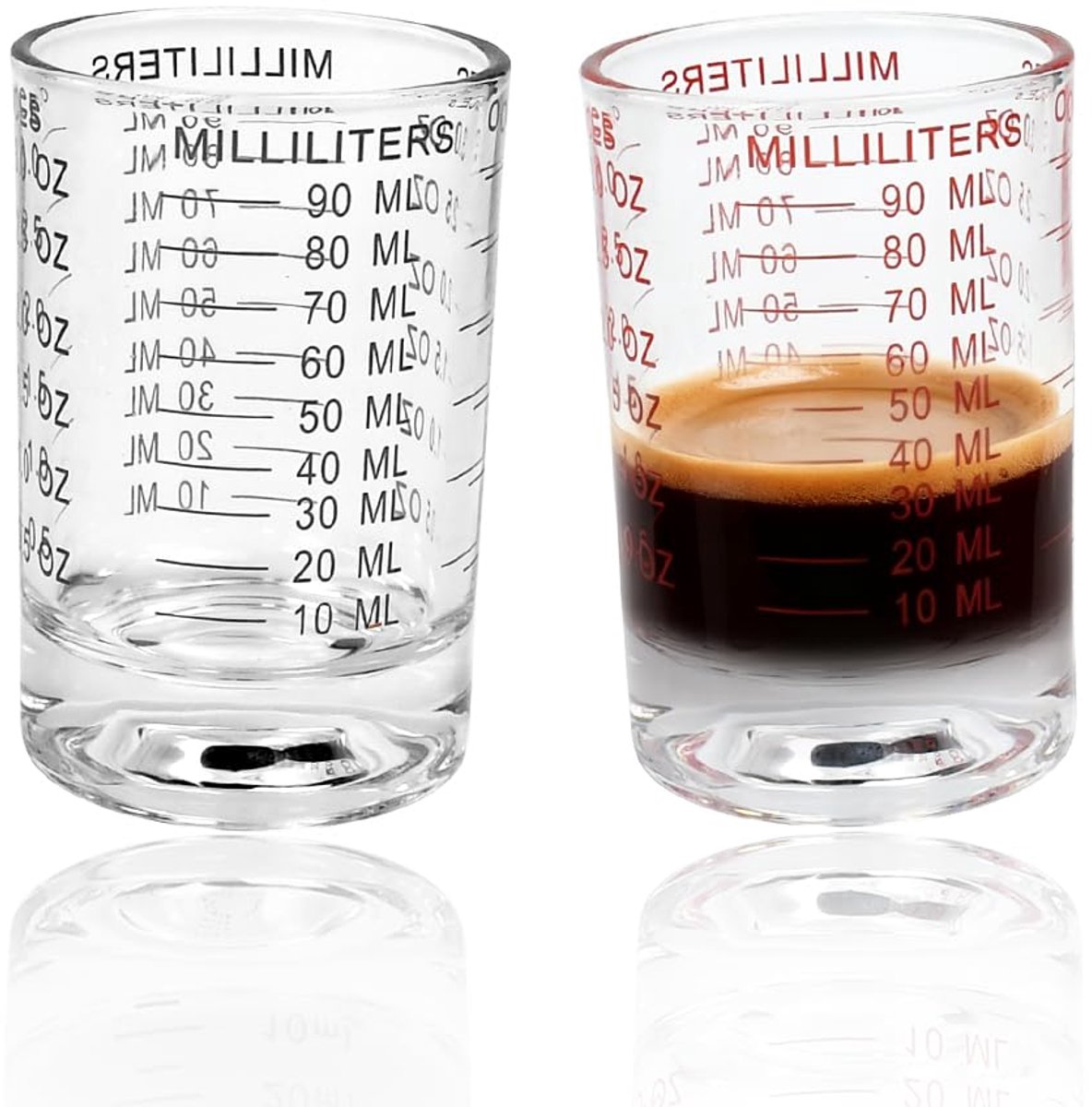 maatbeker 90 ml - transparant - 2 stuks - ideaal voor nauwkeurig afmeten - ShopVlot