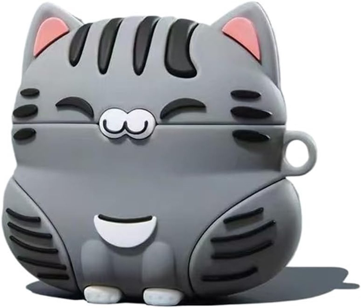 Cute Cartoon 3D Cat Design Earbuds Case for Airpods pro 2 (2023/2022), Kawaii Silicone Headphones Protective Case for Air Pods pro 2nd Generation for Girls Boys (Gray)