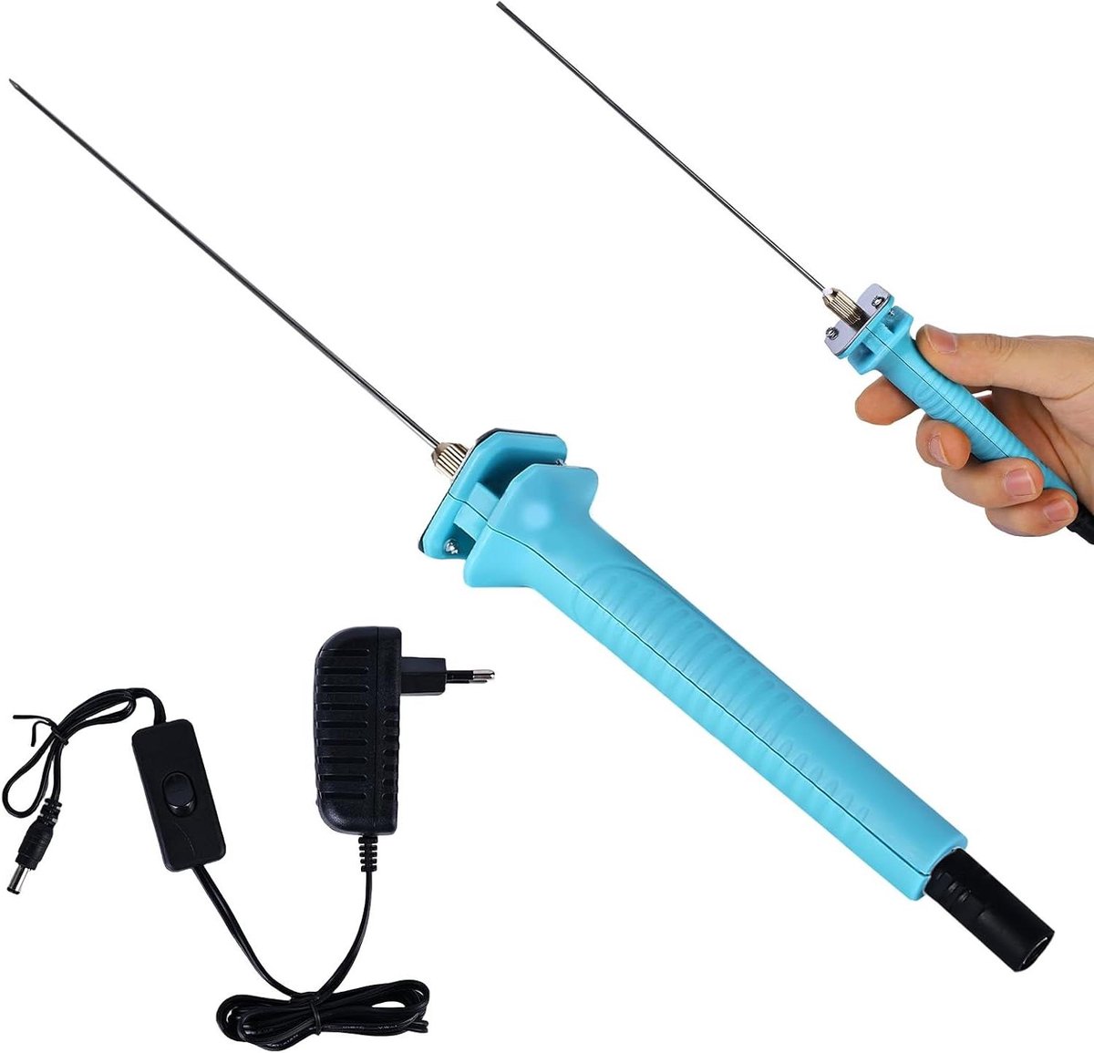 Elektrische Foam Snijder - Hete Draad Pen - Hobby Knutselen - Precisie Hitte Snijden - 20 cm - Turquoise