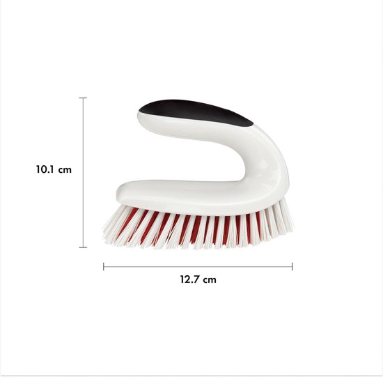 Schrobborstel - Reinigingsborstel - Hardnekkig vuil - Knokkelbescherming - Ergonomisch handvat - Wit — afbeelding 4
