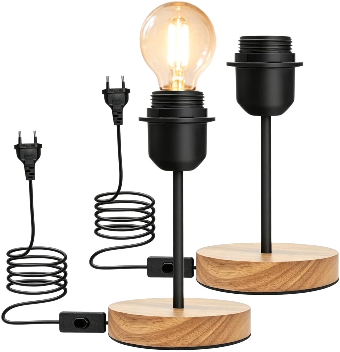 Tafellampvoet E27 - vintage stijl - met schakelaar - ideaal voor woonkamer of kantoor - ShopVlot