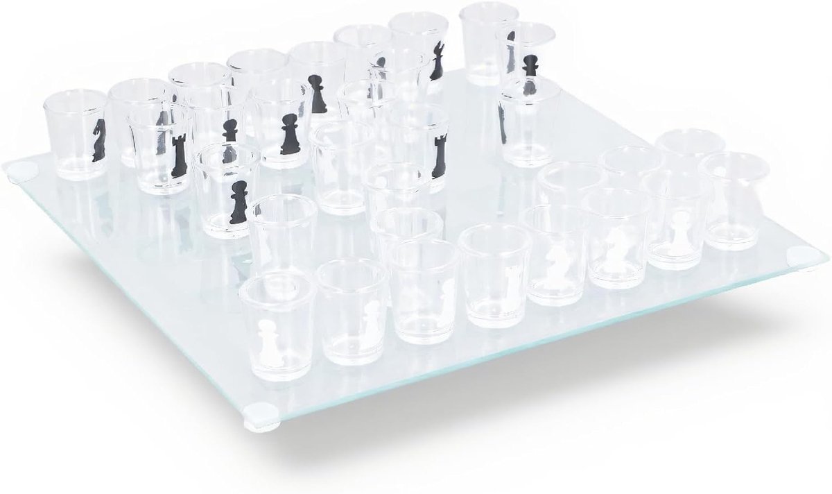 Drinken Schaken Set met Shotglazen - Perfect voor Spelavonden, Feestjes en Reizen, Duurzaam en Leuk Spelmateriaal
