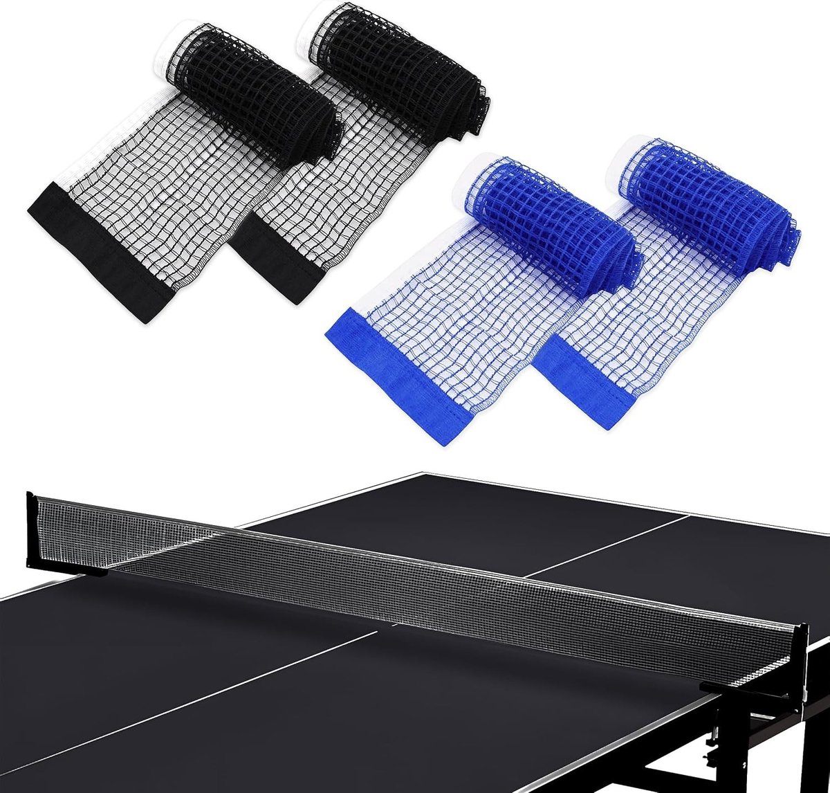Vervangend Tafeltennisnet van 180 cm, 4 Stuks, Polyester Net voor Binnen en Buiten, Ideaal voor Wedstrijden en Recreatief Spelen