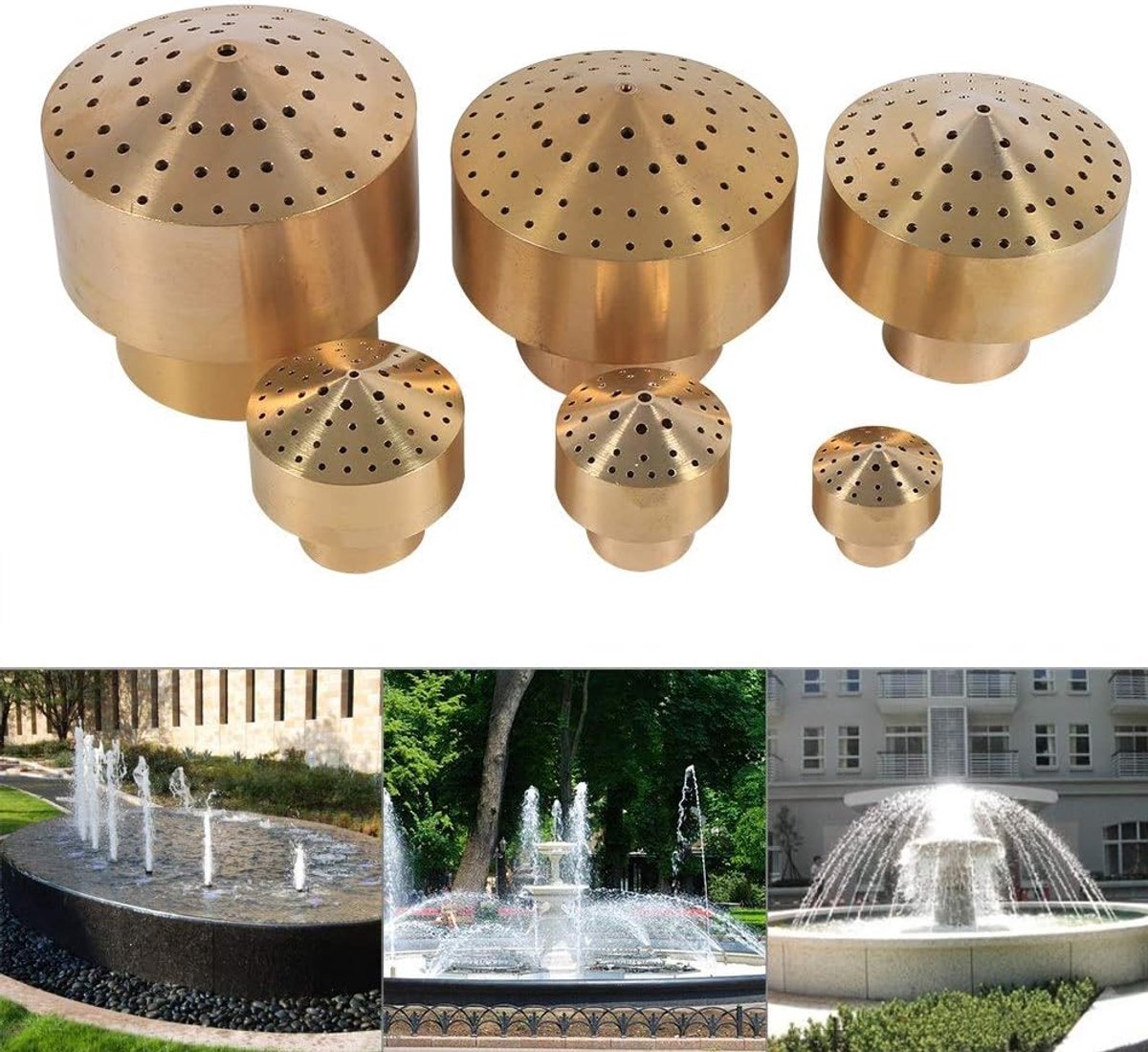 1/4" 1/2" 3/4" Fountain Fireworks Brass Direction Multi Jet Water Fountain Sprayer Outdoor Garden Decorations - ShopVlot