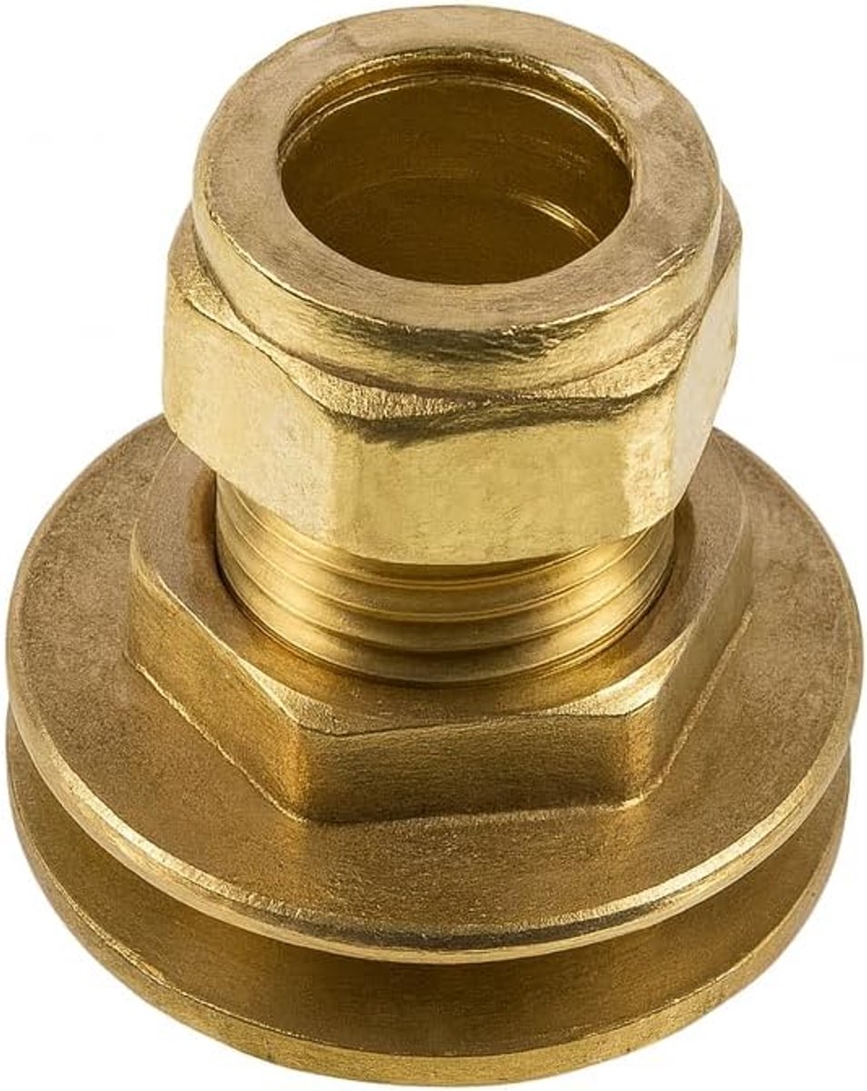 Westco 28mm DZR messing tankconnector J605 - Compressie-fitting voor koudwatertanks en sanitairinstallaties - ShopVlot