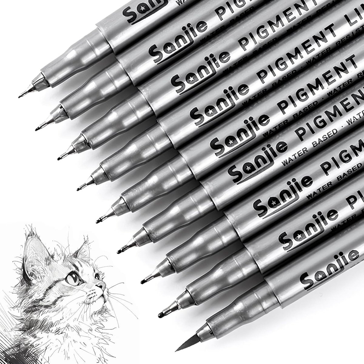 Viltstiften met fijne punt - Zwart - 0,05-0,8 mm - Fineliners voor Precisie en Creativiteit - Voor Studenten en Kunstenaars