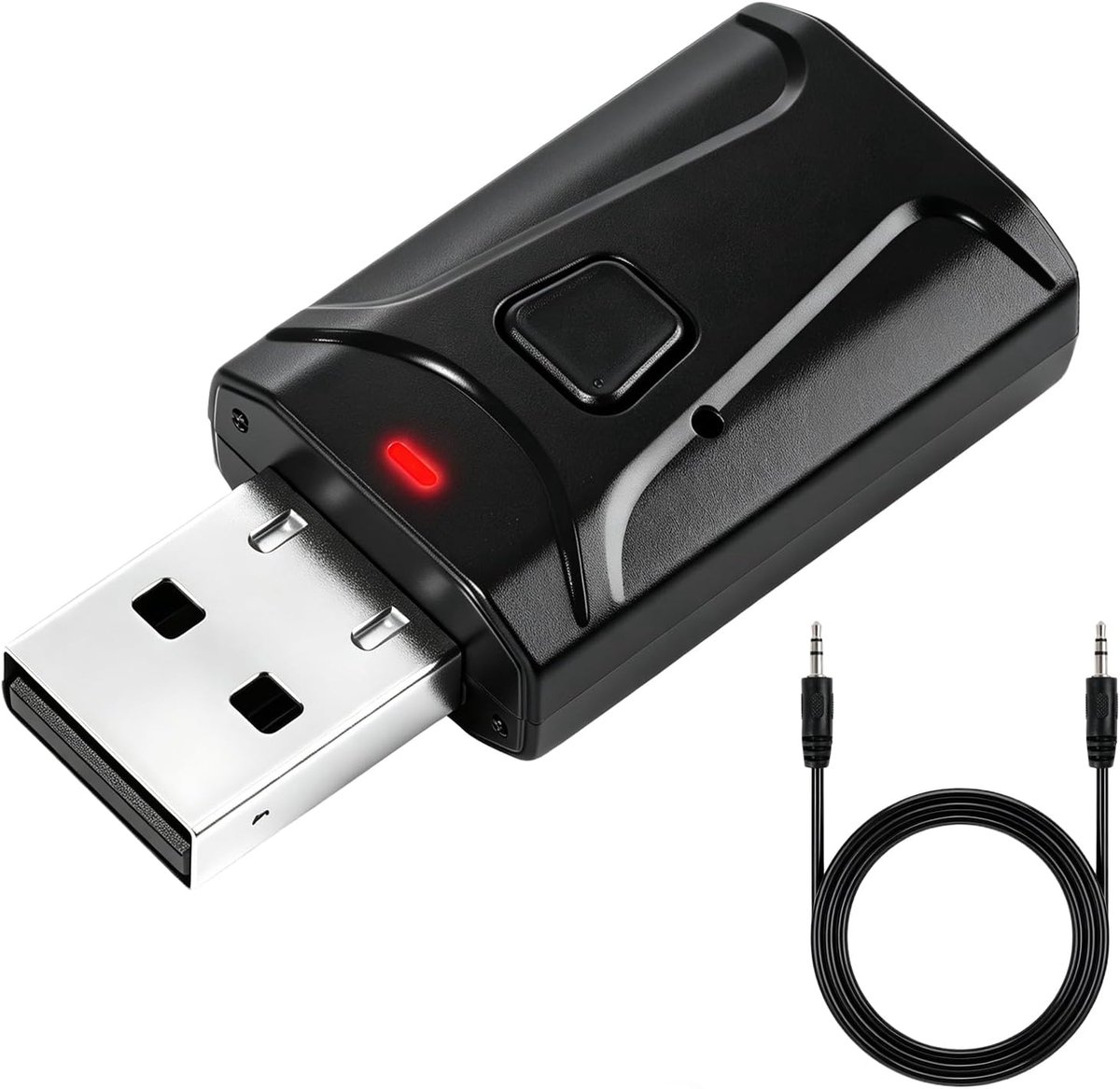Bluetooth 5.0 adapter transmitter receiver 2 in 1 - AUX audio 0.3 cm - draadloos geluid - ideaal voor films en muziek - ShopVlot