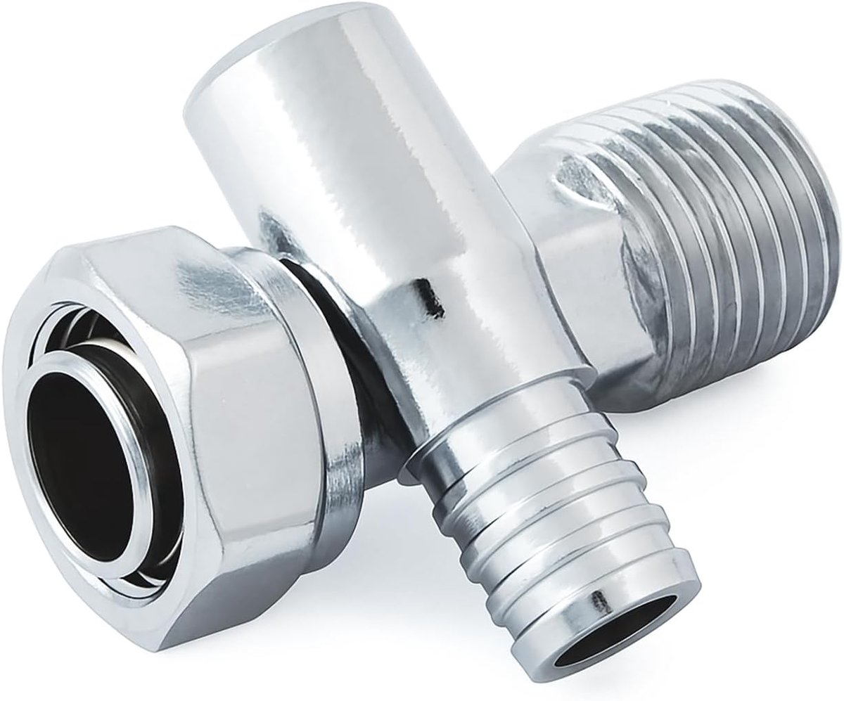 Chrome Drain Off Tail Piece with Male BSP Wire and Hose Connection for System Draining and Maintenance - ShopVlot