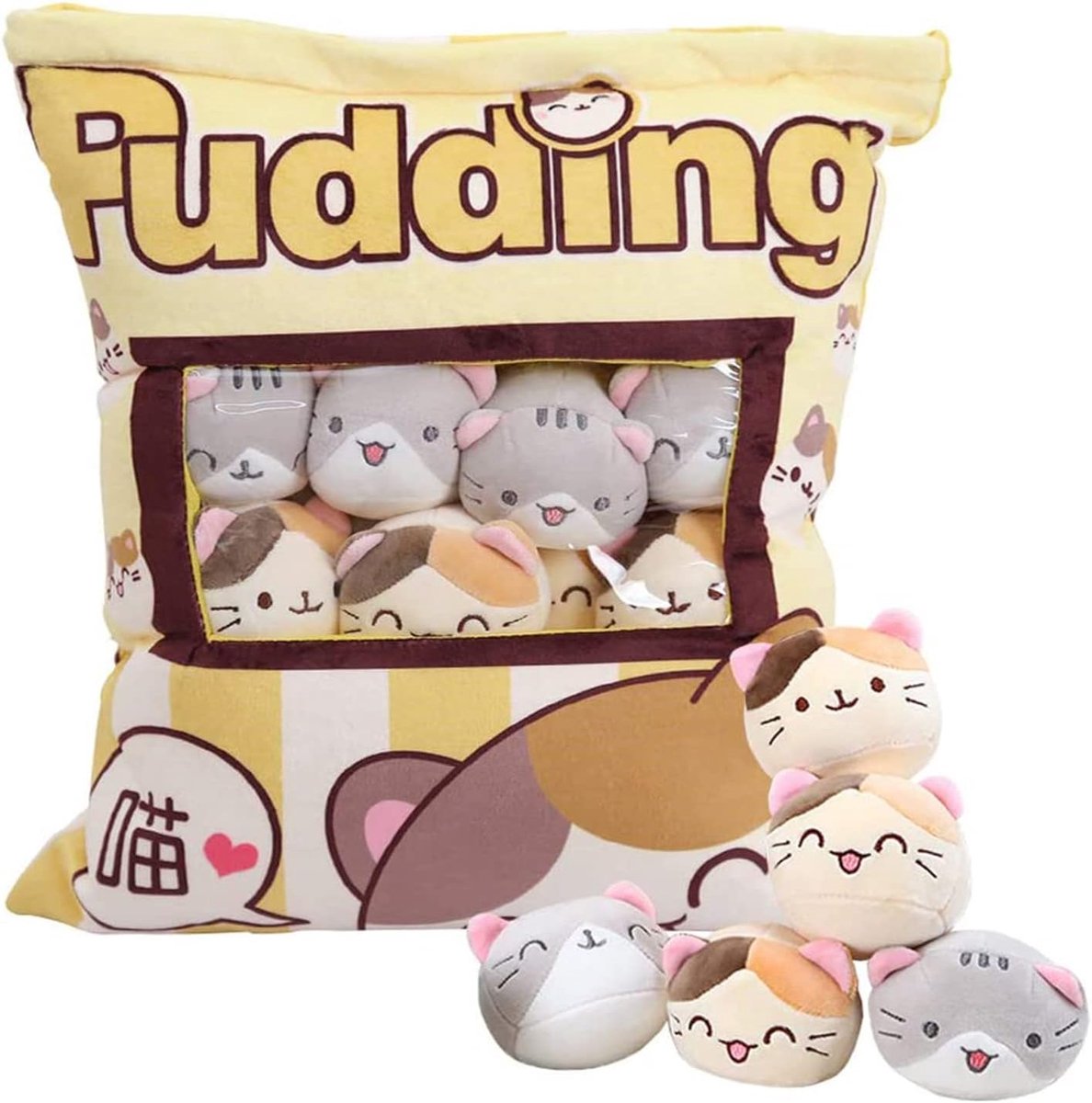 Pluche kattenkussen 40x40 cm - afneembaar speelgoed - schattige kattendecoratie - perfect cadeau voor kinderen - ShopVlot