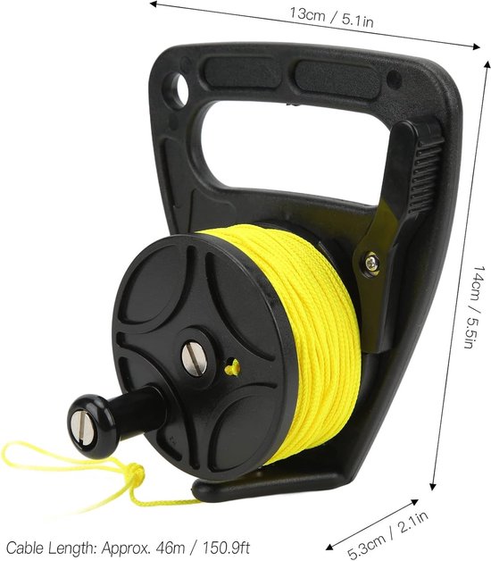 Diving Reel met Duimstopper, Draagbare 150ft Reel voor Onderwater Verkenning, Geschikt voor Grotten, Scheepswrakken en Speervissen — afbeelding 5