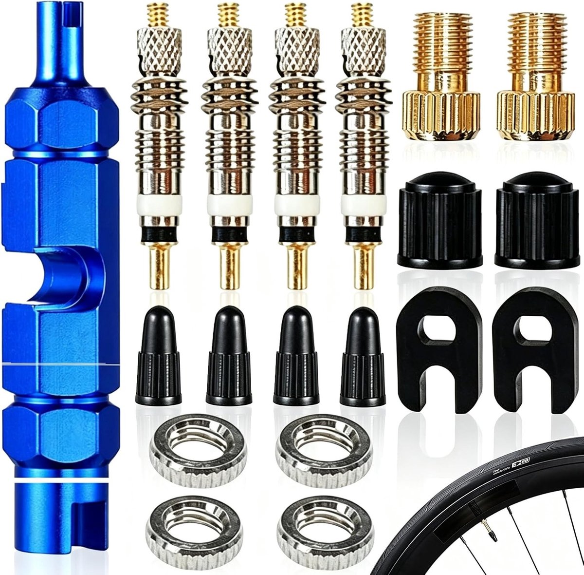 Vervangingsventiel voor racefietsen en mountainbikes, Presta ventielkern, Franse ventielkern, fietsaccessoires voor optimale prestaties