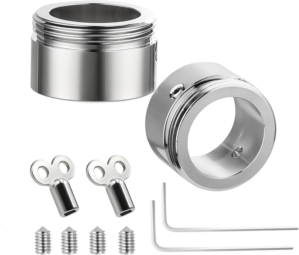 2 Thermostatische Radiatorkranen Adapters met Stripes, RA naar M30 x 1.5 Verwarmingsventiel met Inbussleutel en Montageaccessoires