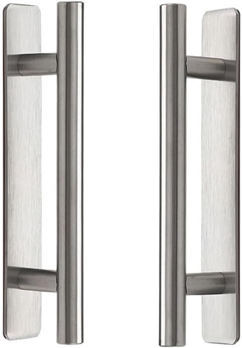 Set van 2 Aluminium Deurgrepen 150 x 25 mm voor Schuifdeuren, Keukenkasten en Poorten, Geen Boren Nodig, Verchroomd en Geborsteld Afwerking