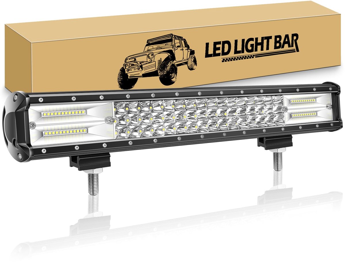 LED-werklampbalk 51cm 288W - 12V 24V - IP67 waterdicht - ideaal voor terreinvoertuigen - ShopVlot